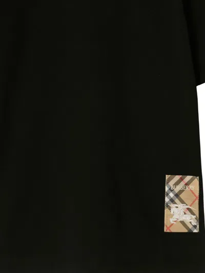 Burberry Black Cotton T-shirt In Black