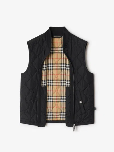 Burberry Quilted Nylon Gilet In Black