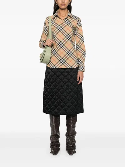Burberry Multicolour Cotton Plaid Shirt In Brown