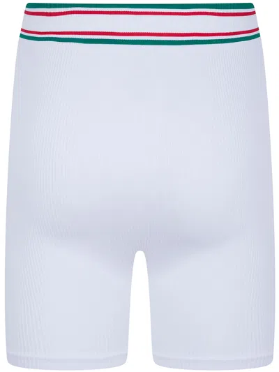 Casablanca Seamless Sporty Bikers Shorts Elastic Waistband In White