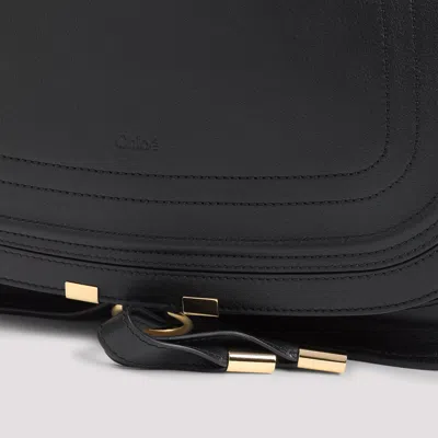 Chloé Black Leather Marcie Shoulder Bag In Black