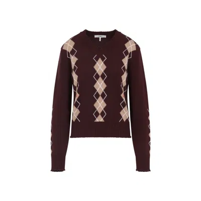 Chloé Burgundy Wool Blend Sweater In Brown