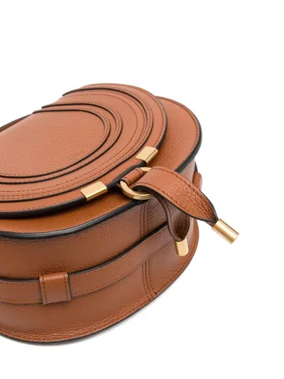 Chloé Caramel Leather Small Marcie Crossbody Bag In Brown