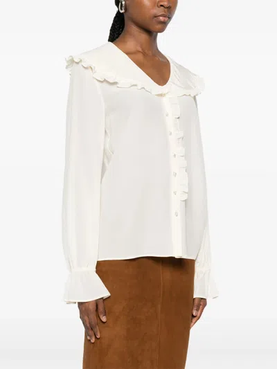 Chloé Ruffled-collar Blouse In Neutral