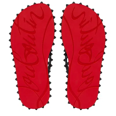 Christian Louboutin Studded Rubber Sole Open Toe Sandals In Black