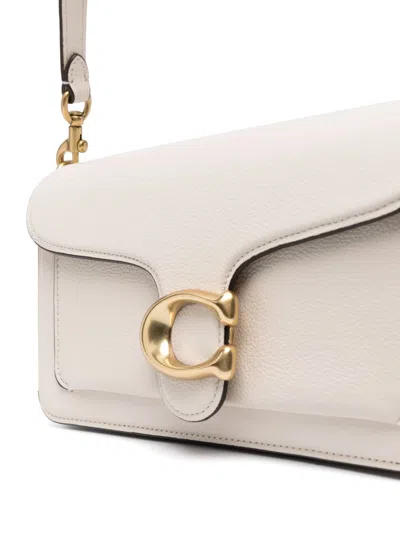 Coach Tabby 26 Leather Shoulder Bag In White
