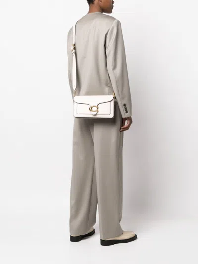 Coach Tabby 26 Leather Shoulder Bag In White