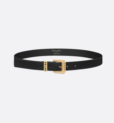 Dior Black Leather Belt In Black