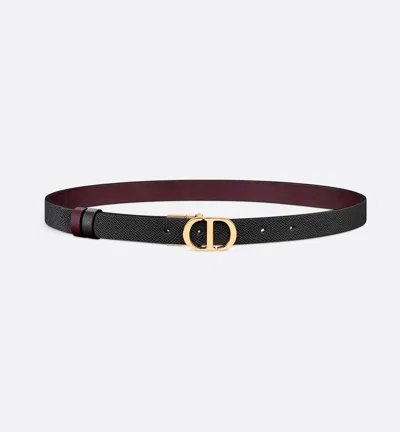 Dior Women Cd 30 Montaigne Leather Belt In Black