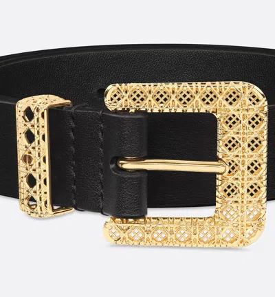 Dior Black Leather Belt In Black