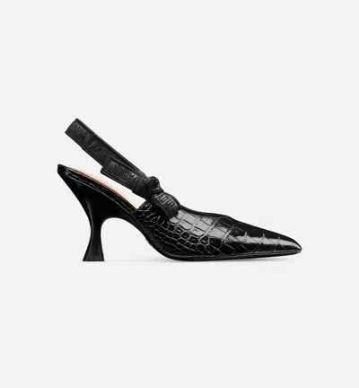 Dior Pointed Toe Slingback Pumps Crocodile Texture In Multi