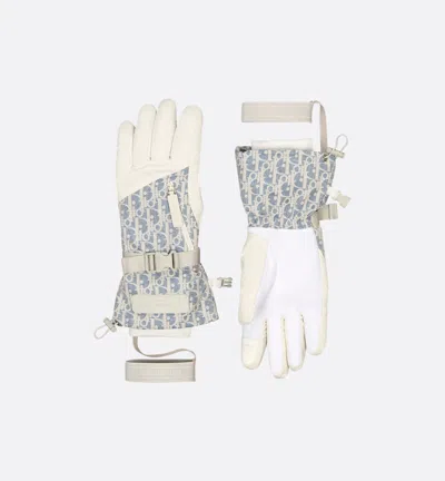 Dior Blue Polyester Gloves In Neutral
