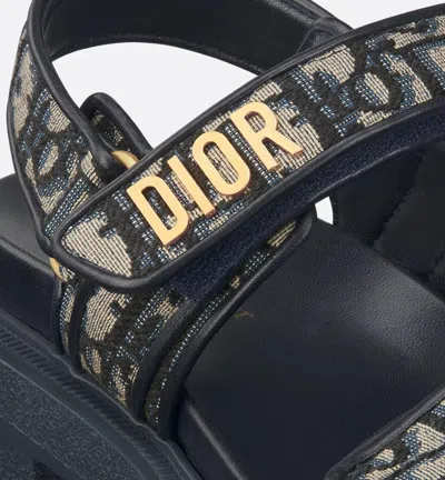 Dior Blue Leather Sandal In Multi