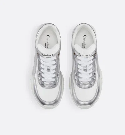 Dior Metallic Sneakers With Rubber Sole And Mesh Panels In Multi