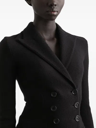 Dolce & Gabbana Black Doublebreasted Wool Cloth Jacket In Multi