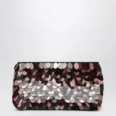 Dries Van Noten Burgundy Sequin Clutch