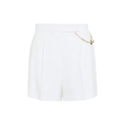 Elisabetta Franchi Tailored Shorts With Metallic-chain In White