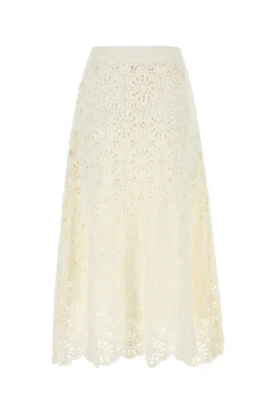 Farm Rio White Crochet Skirt In Neutral