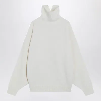 Fear Of God White Turtleneck Sweater In Wool In Animal Print