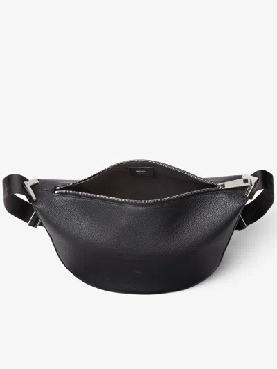 Fendi Black Leather Satchel In Black