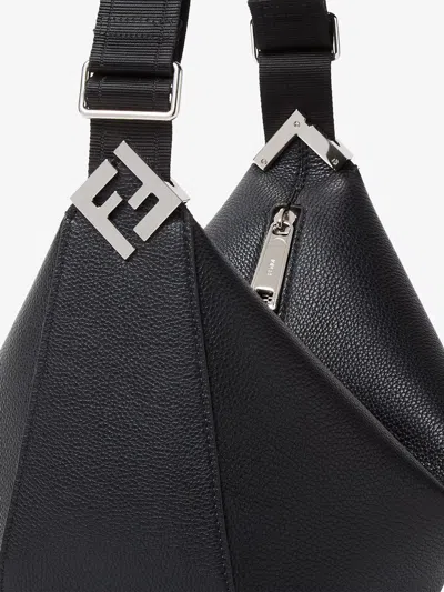 Fendi Black Leather Satchel In Black
