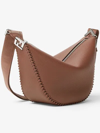 Fendi Brown Leather Crossbody Bag In Brown