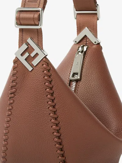 Fendi Brown Leather Crossbody Bag In Brown