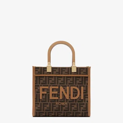 Fendi Brown Leather Tote In Brown