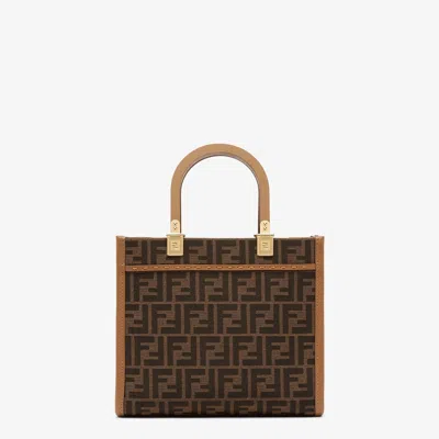 Fendi Brown Leather Tote In Brown