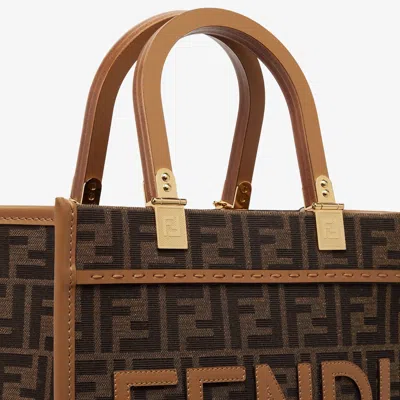 Fendi Brown Leather Tote In Brown