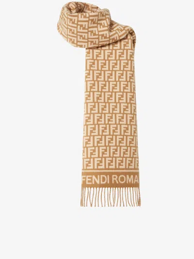 Fendi Wool And Cashmere Scarf In Brown
