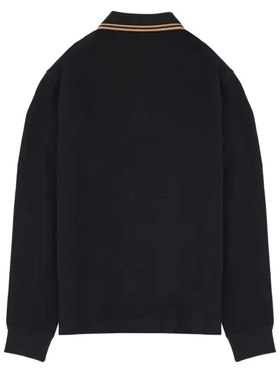 Fred Perry Black Cotton Polo Shirt In Black