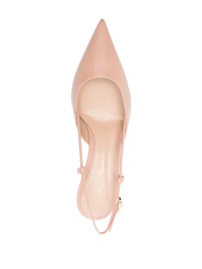 Gianvito Rossi 55 Mm Heel Slingback Pointed-toe Pumps In Pink