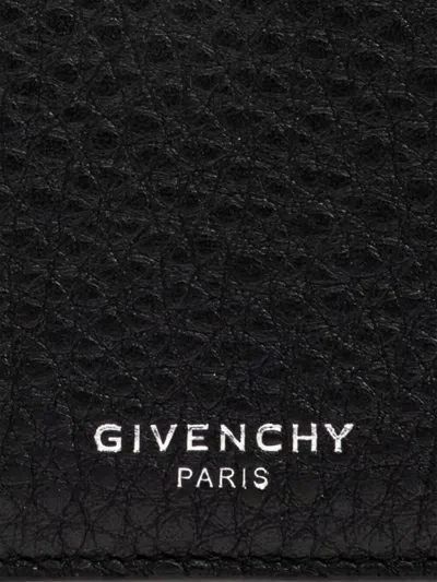 Givenchy Grain Leather Card Holder With Zip In Black