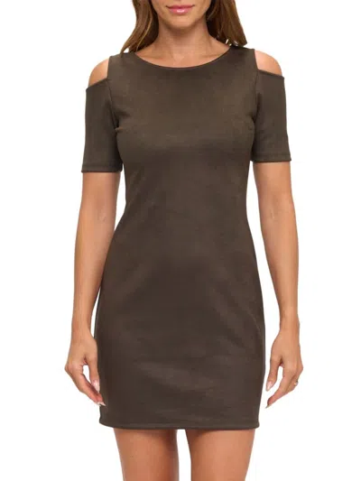 Renee C Women's Cold-shoulder Sheath Minidress In Brown