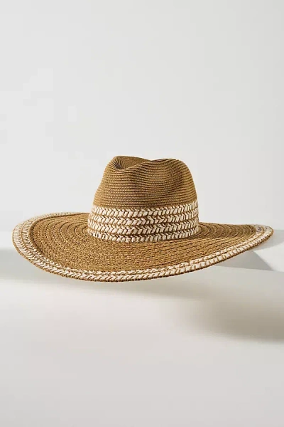 San Diego Hat Co. Straw Chevron Fedora In Sand