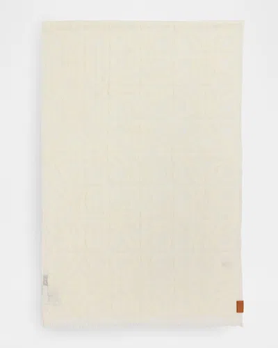 Loewe Anagram Fil Coupe Wool Silk Scarf In White
