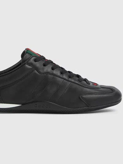 Gucci Shift Low Top Sneaker Rubber Sole In Black