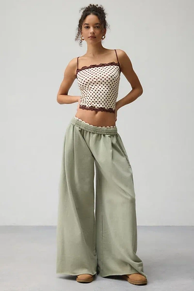 Out From Under Lived In Extreme Wide Leg Sweatpant In Green, Women's At Urban Outfitters In Green