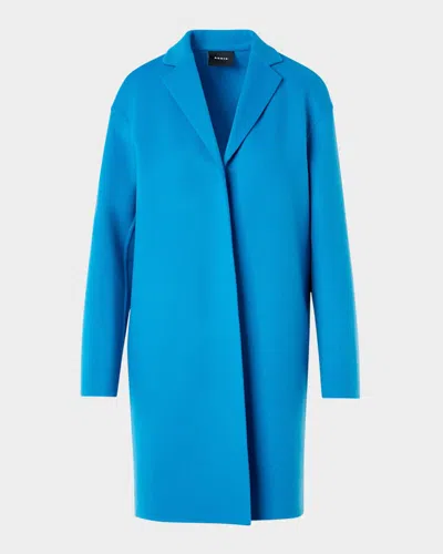 Akris Mae Cashmere Top Coat In Blue