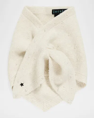 Jocelyn Knit Triangle Pull-through Scarf In White