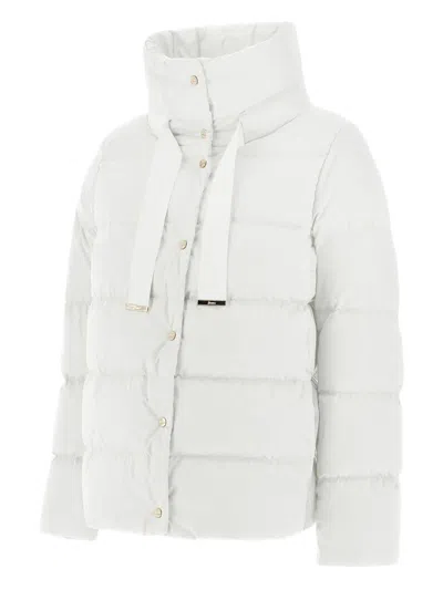 Herno Quilted Cape Jacket High Collar In White
