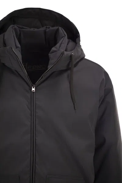 Herno Long-sleeved Down Jacket In Black