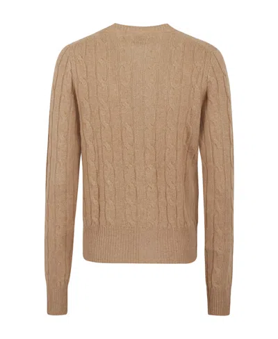Polo Ralph Lauren Cable-knit Cashmere Cardigan In Brown