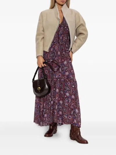 Isabel Marant Étoile Isabel Marant Etoile Briane Long Printed Crepe Dress In Purple