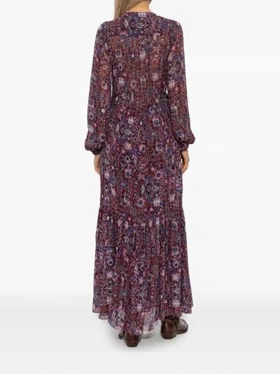 Isabel Marant Étoile Isabel Marant Etoile Briane Long Printed Crepe Dress In Purple