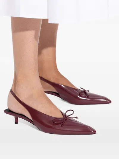 Jacquemus Burgundy Cubisto Sling-back Shoe In Animal Print