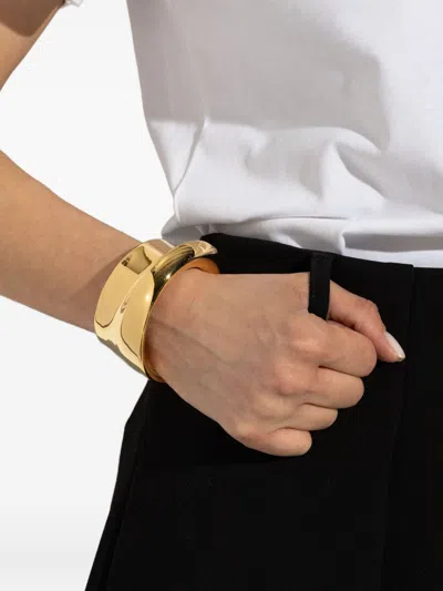 Jacquemus Gold J Bracelet In Brown