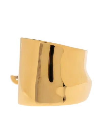 Jacquemus Gold J Bracelet In Brown