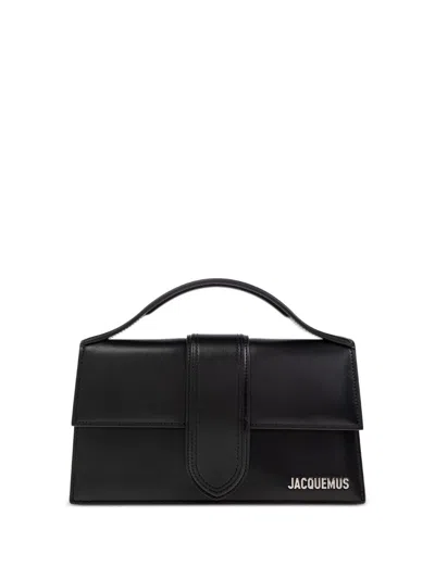 Jacquemus Calf Leather Rectangular Mini Bag With Handle In Black